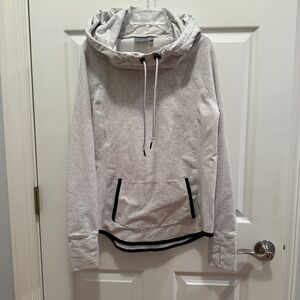 Athleta Gray Cowl Neck sweatshirt with Hood Size Small